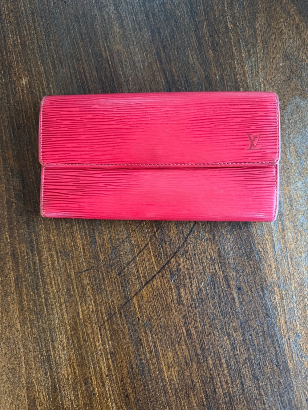 Louis Vuitton Red Epi Leather Continental Wallet